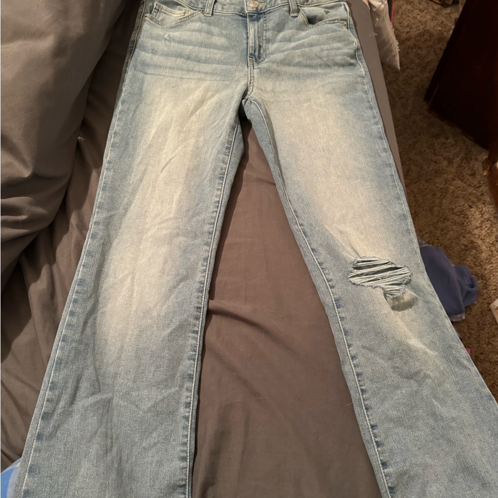 Time and Tru Blue Flare Wide Leg Jeans